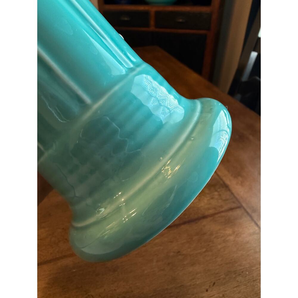 Fiesta turquoise medium vase 9.5” HLC USA ceramic flower vase Fiestaware - Picture 6 of 14
